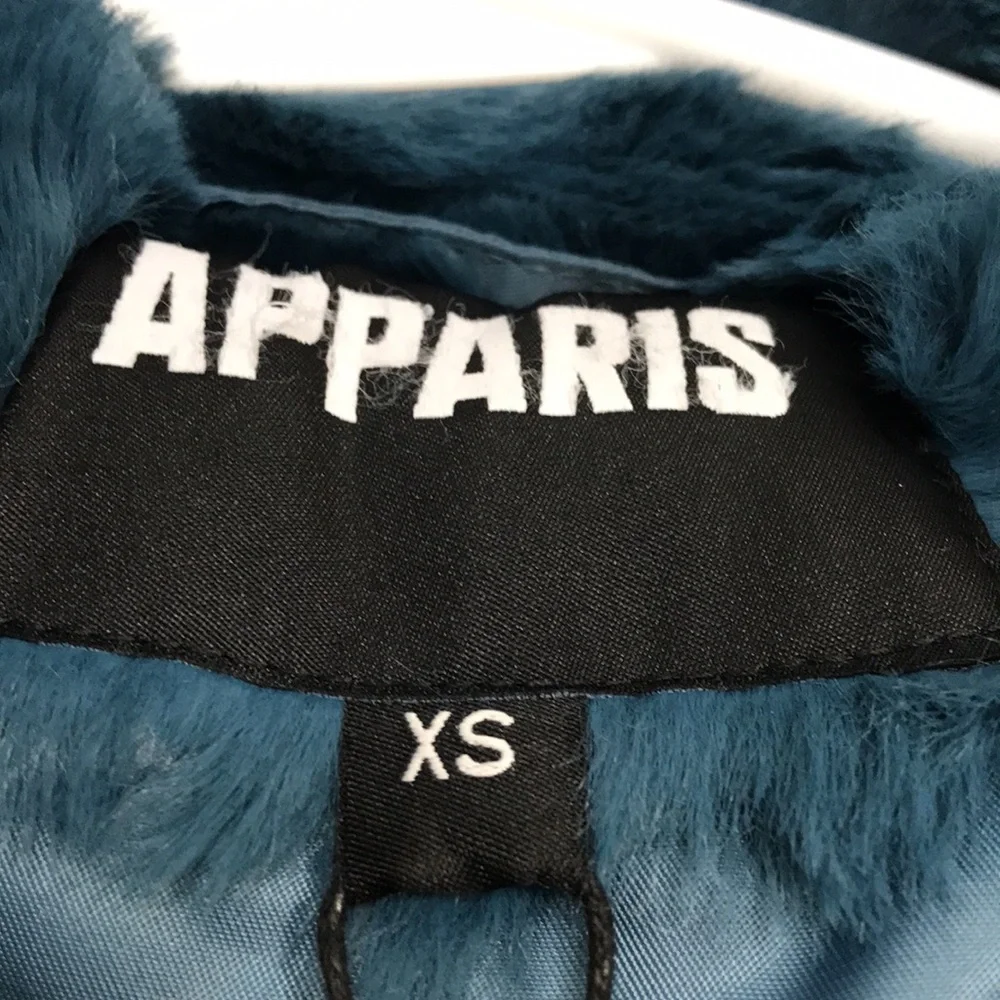 NWT Apparis Stella Faux Fur Coat in stone blue - Picture 7 of 11